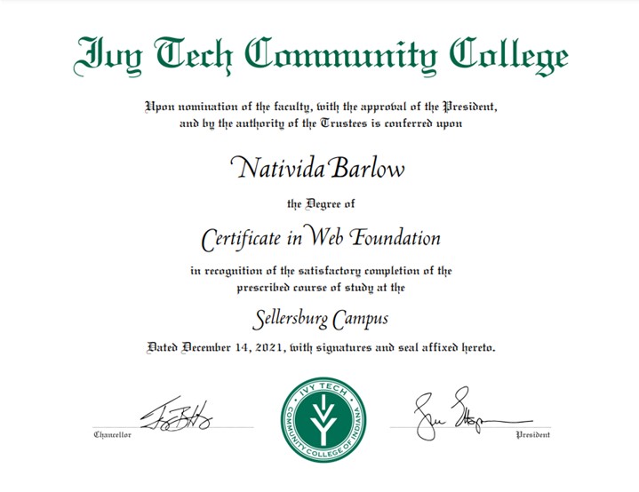 Certificate | Web Foundations